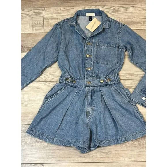 Universal Thread jean/denim one piece, short romper size 00 - Picture 8 of 12